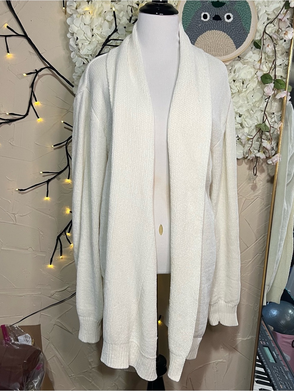 Forever 21 Ivory Open-Front Women's Cardigan